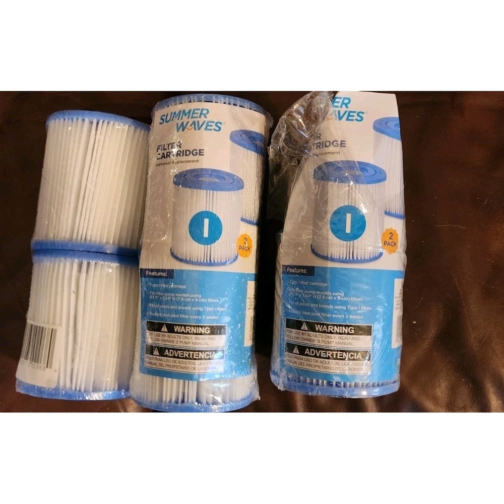 Type I Pool Filter Replacement for Summer Waves 5 Pack. 1 Opened